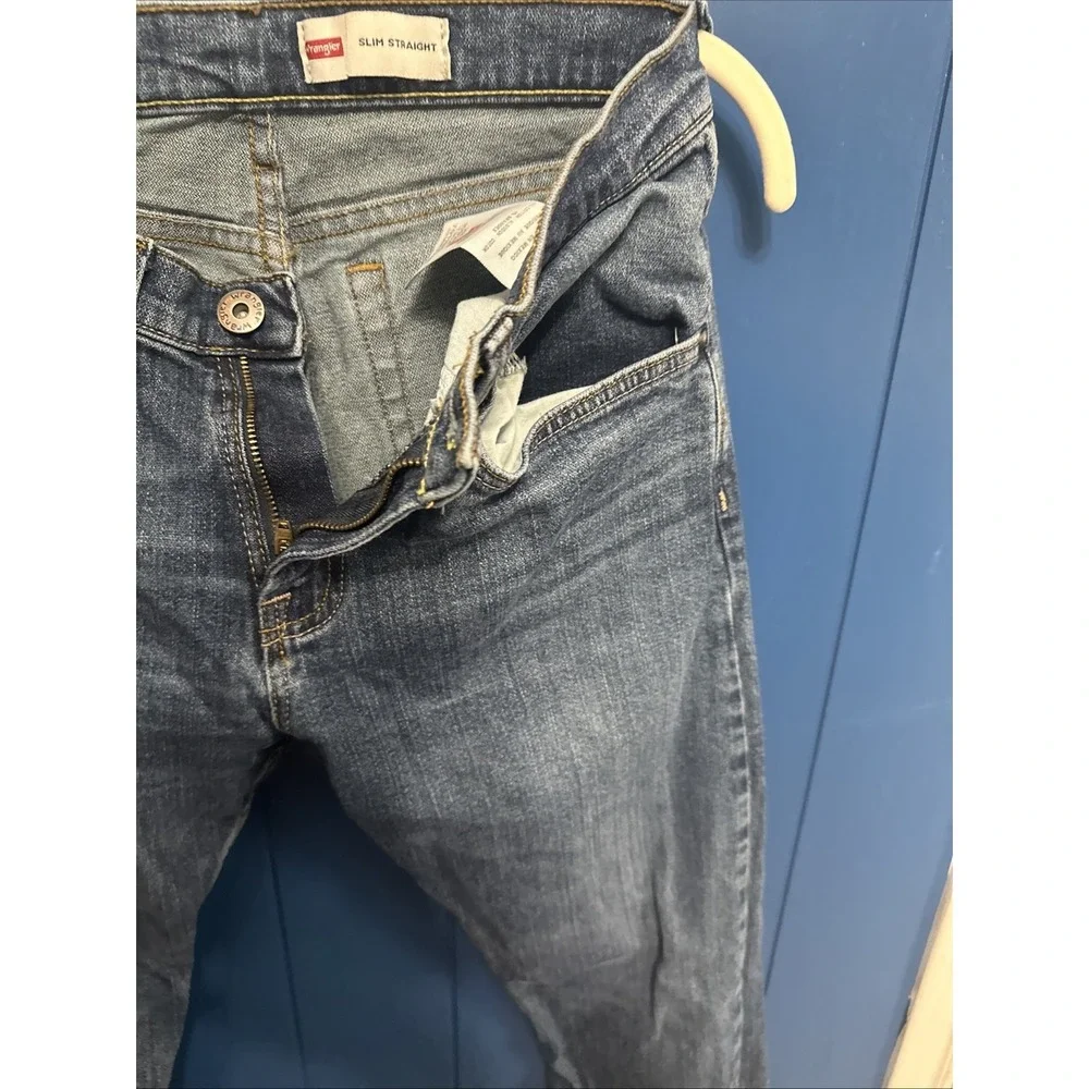 Wrangler Slim Straight Denim Blue‎ Jeans Men's 28' X 30' 1092SSWJS
